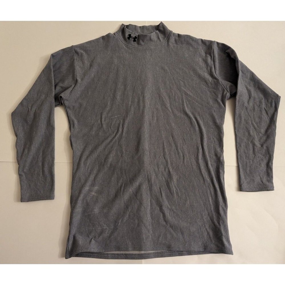Mens Under Armour Cold Gear Mock Neck Compression Shirt Size XXL gray
